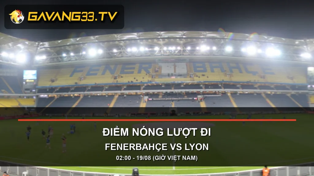 Ảnh tư liệu toàn cảnh sân Şükrü Saracoğlu có logo GavangTV cho bài Fenerbahçe vs Lyon